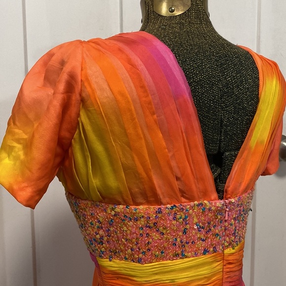 BGHAUTE SILK WATER COLOR  PROM OR PARTY DRESS - Picture 13 of 17